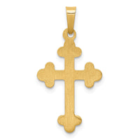 14k Polished Budded Cross Pendant-XR1600