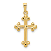14k Polished Budded Cross Pendant-XR1600