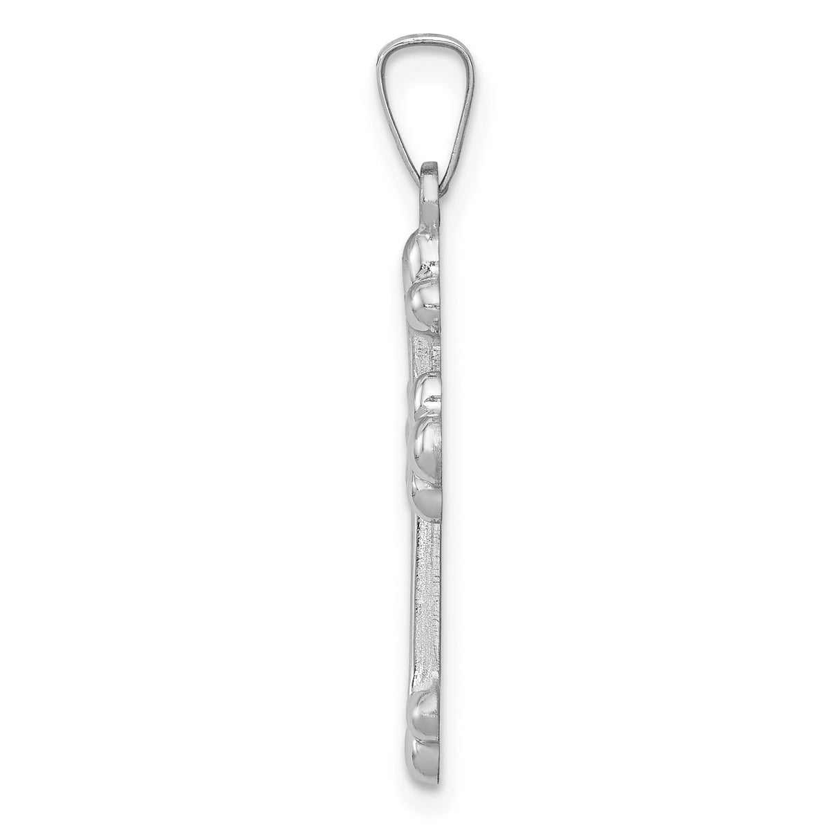 14k White Gold Polished Budded Cross Pendant-XR1601