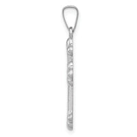 14k White Gold Polished Budded Cross Pendant-XR1601
