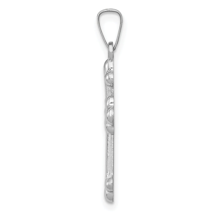 14k White Gold Polished Budded Cross Pendant-XR1601