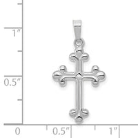 14k White Gold Polished Budded Cross Pendant-XR1601