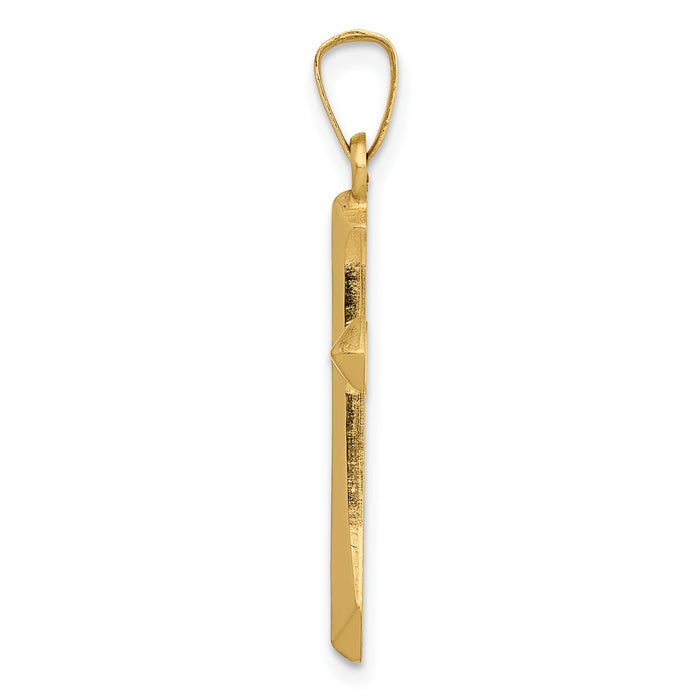 14k Polished Cross Pendant-XR1608