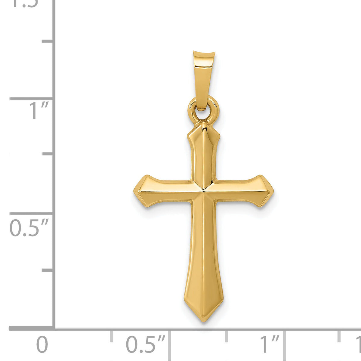 14k Polished Cross Pendant-XR1608