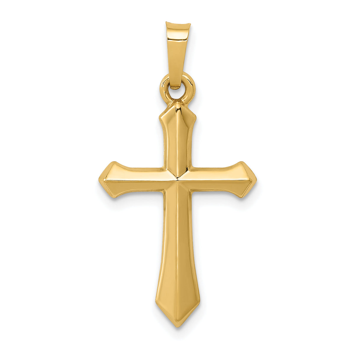 14k Polished Cross Pendant-XR1608