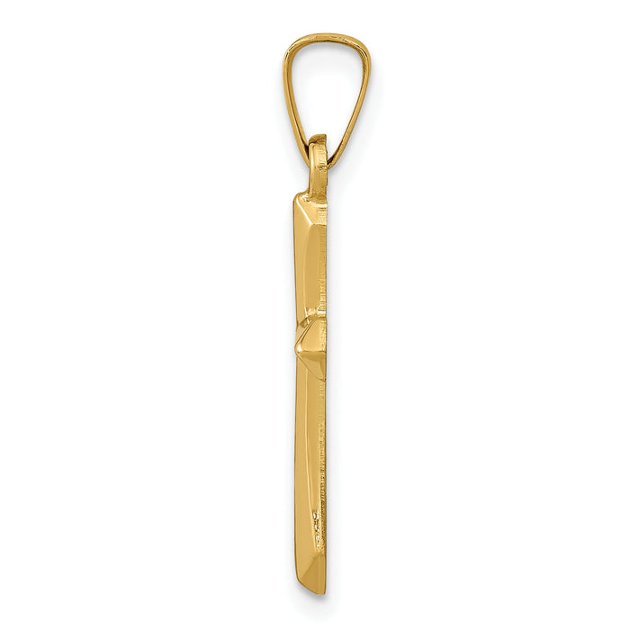 14k Polished Cross Pendant-XR1610