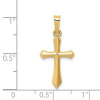 14k Polished Cross Pendant-XR1610