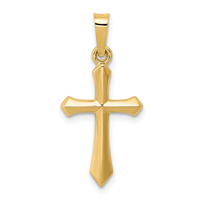 14k Polished Cross Pendant-XR1610