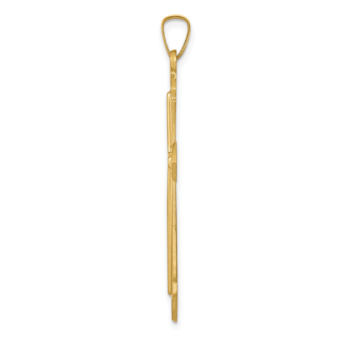 14k Polished and Satin Passion Cross Pendant-XR1618