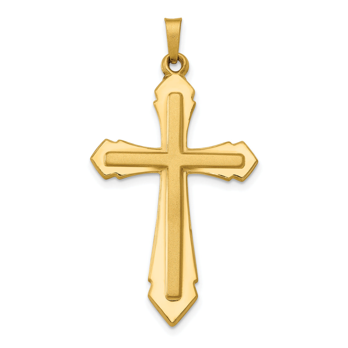 14k Polished and Satin Passion Cross Pendant-XR1618