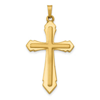 14k Polished and Satin Passion Cross Pendant-XR1618