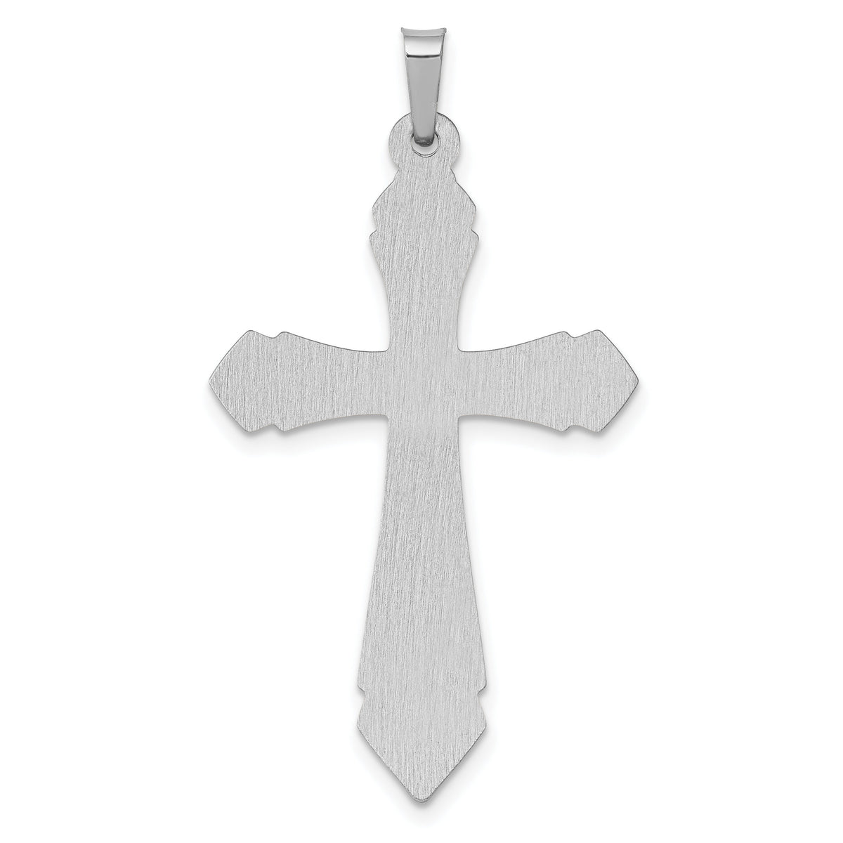 14k White Gold Polished and Satin Cross Pendant-XR1619