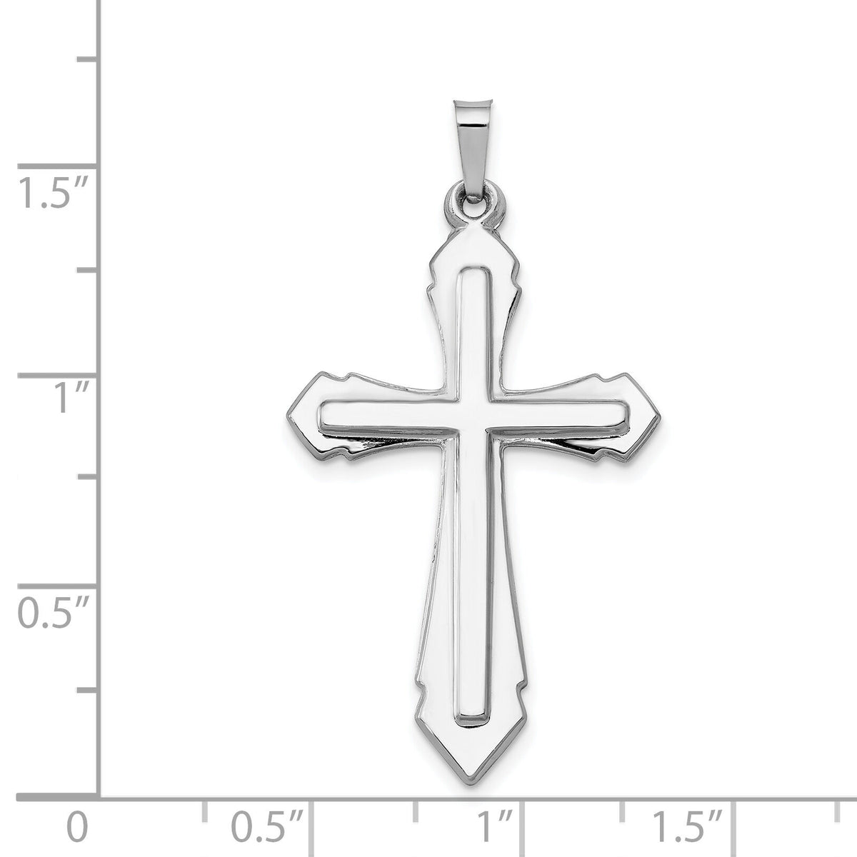 14k White Gold Polished and Satin Cross Pendant-XR1619