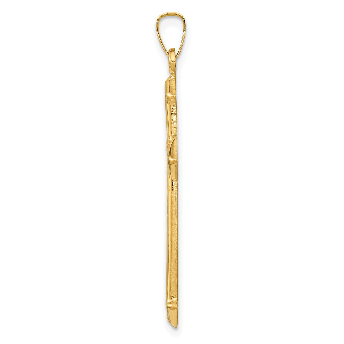 14k w/Rhodium Polished and Textured Passion Cross Pendant-XR1620