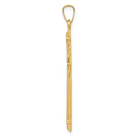 14k w/Rhodium Polished and Textured Passion Cross Pendant-XR1620