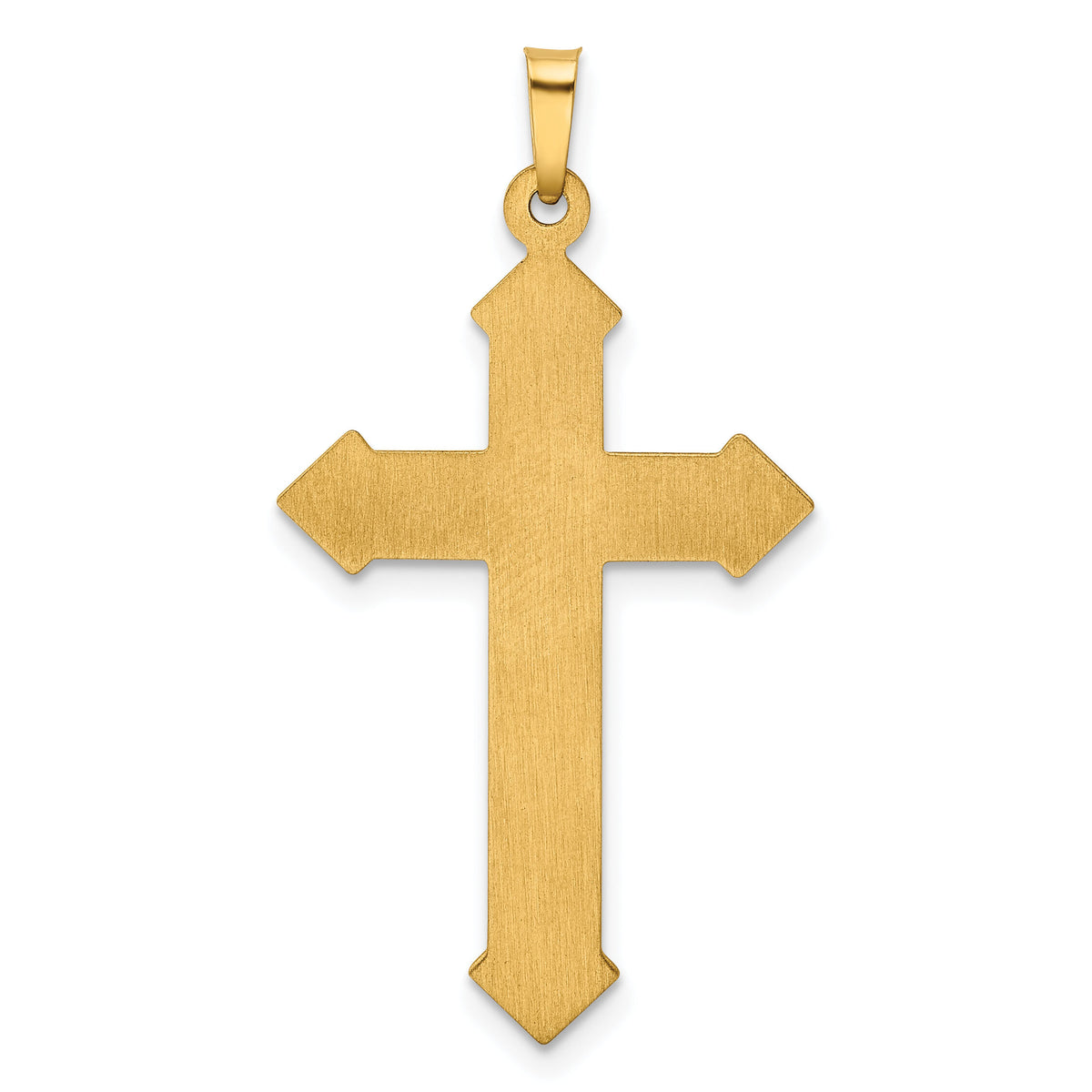 14k w/Rhodium Polished and Textured Passion Cross Pendant-XR1620