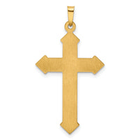 14k w/Rhodium Polished and Textured Passion Cross Pendant-XR1620