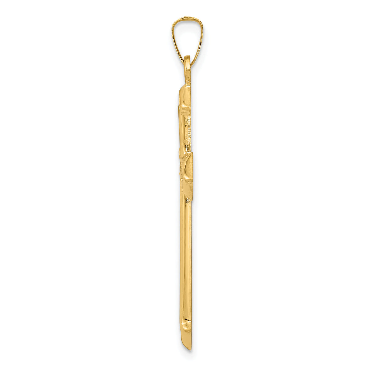 14k Polished and Textured Passion Cross Pendant-XR1623