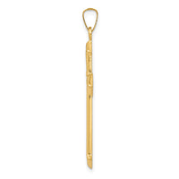14k Polished and Textured Passion Cross Pendant-XR1623