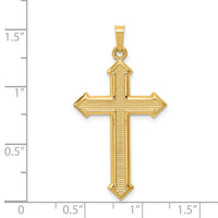 14k Polished and Textured Passion Cross Pendant-XR1623