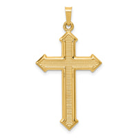 14k Polished and Textured Passion Cross Pendant-XR1623