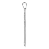 14k White Gold Polished and Textured Cross Pendant-XR1624
