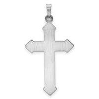 14k White Gold Polished and Textured Cross Pendant-XR1624