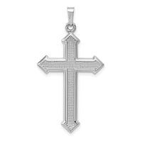 14k White Gold Polished and Textured Cross Pendant-XR1624