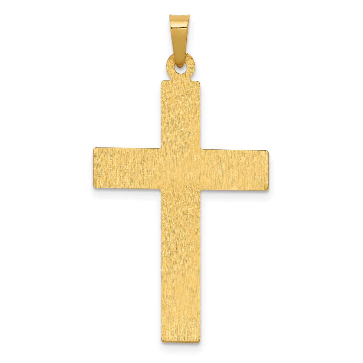 14K W/Rhodium Polished and Satin Cross W/Dove Pendant-XR1625