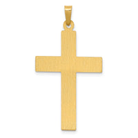 14K W/Rhodium Polished and Satin Cross W/Dove Pendant-XR1625