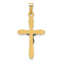 14k Two-tone Polished INRI Crucifix Pendant-XR1627