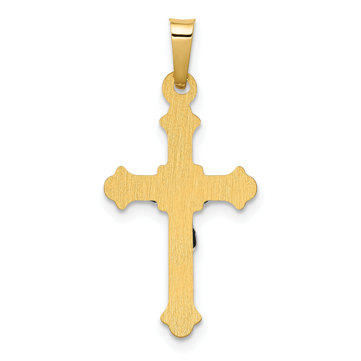 14k Two-tone Polished INRI Crucifix Pendant-XR1628