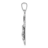 14k White Gold Polished INRI Crucifix Pendant-XR1629