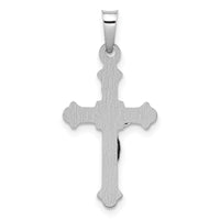 14k White Gold Polished INRI Crucifix Pendant-XR1629