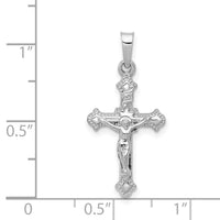 14k White Gold Polished INRI Crucifix Pendant-XR1629