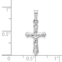14k White Gold Polished INRI Crucifix Pendant-XR1631