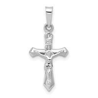 14k White Gold Polished INRI Crucifix Pendant-XR1631