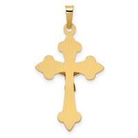 14k Two-tone Polished Fleur de Lis INRI Crucifix Pendant-XR1634