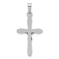 14k White Gold Polished INRI Crucifix Pendant-XR1635