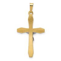 14k Two-tone Polished INRI Crucifix Pendant-XR1637