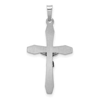 14k White Gold Polished INRI Crucifix Pendant-XR1638