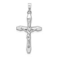14k White Gold Polished INRI Crucifix Pendant-XR1638