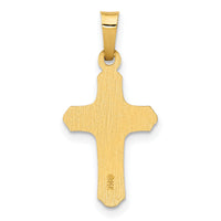 14k Two-tone Polished and Textured INRI Crucifix Pendant-XR1639
