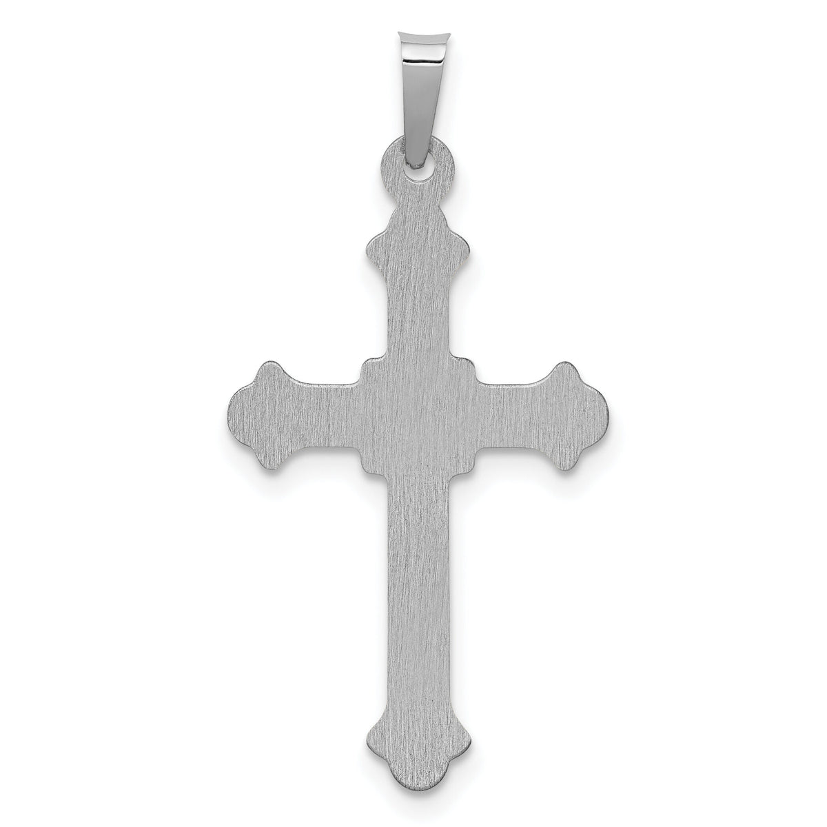 14k White Gold Polished INRI Crucifix Pendant-XR1642