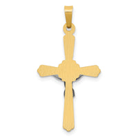 14K Two-tone Polished Inri Crucifix Pendant-XR1648
