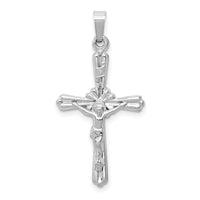 14k White Gold Polished INRI Crucifix Pendant-XR1649