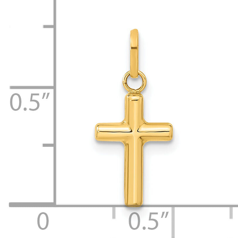 14k Hollow Cross Pendant-XR165