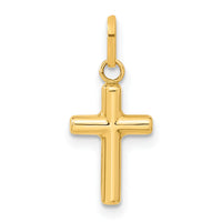 14k Hollow Cross Pendant-XR165