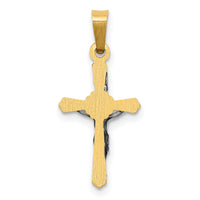 14k Two-tone Polished INRI Crucifix Pendant-XR1654