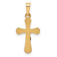 14k w/Rhodium Polished INRI Rounded Crucifix Pendant-XR1655